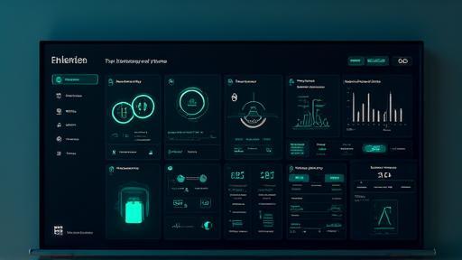 Minimal ve futuristik akıllı ev yönetim paneli arayüzü