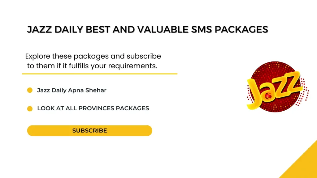 Jazz Daily Best And Valuable SMS Packages
