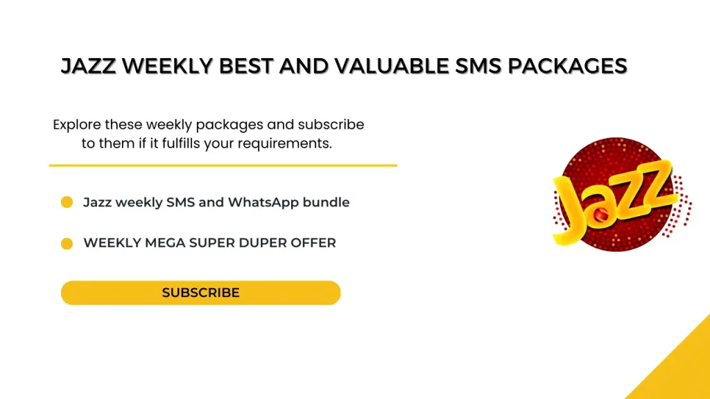 Jazz Weekly Best And Valuable SMS Packages