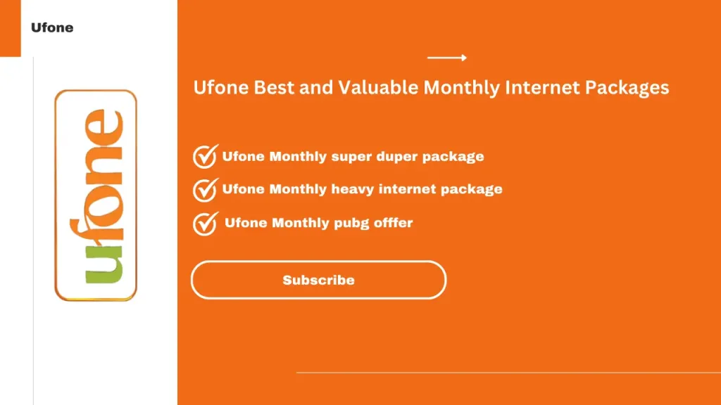 Ufone Most Valuable Monthly Internet Packages