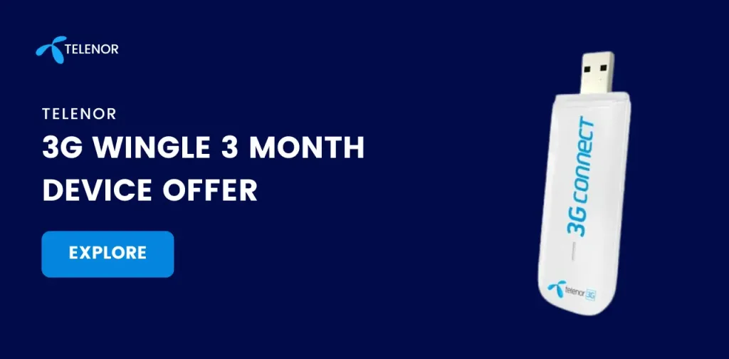 Telenor 3g wingle 3months device offer